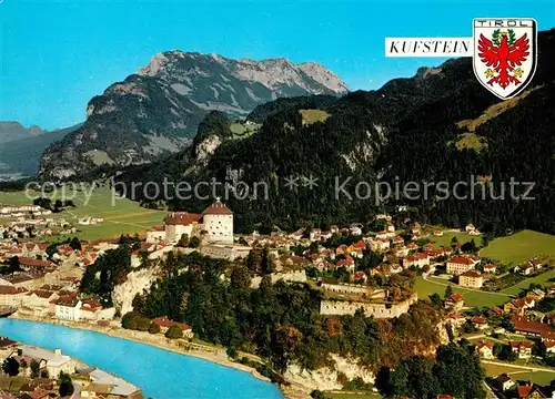 AK / Ansichtskarte Kufstein Tirol Hist Festung Heimatmuseum Heldenorgel Fliegeraufnahme mit Kaisergebirge Kat. Kufstein