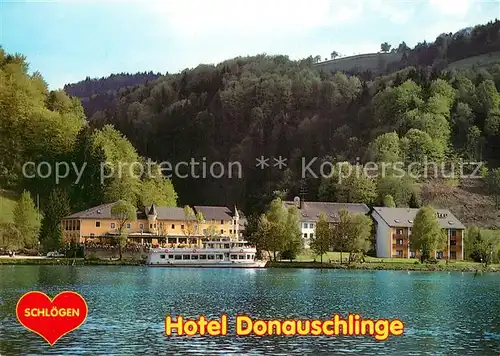 AK / Ansichtskarte Haibach Schaerding Hotel Donauschlinge Fahrgastschiff