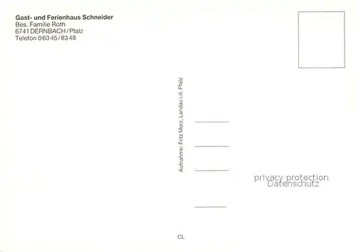AK / Ansichtskarte Dernbach Pfalz Gast und Ferienhaus Schneider Kat. Dernbach