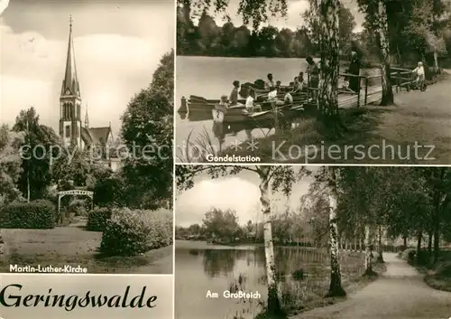AK / Ansichtskarte Geringswalde Martin Luther Kirche Gondelstation Am Grossteich Kat. Geringswalde