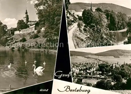 AK / Ansichtskarte Berleburg Bad Schloss Schwaene Teilansicht Panorama Kat. Bad Berleburg