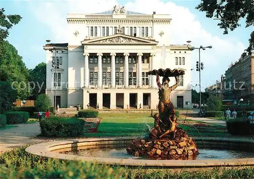 AK / Ansichtskarte Riga Lettland Latvian National Opera House Fountain Kat. Riga