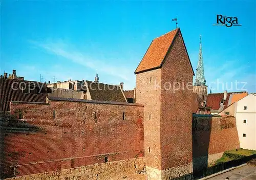 AK / Ansichtskarte Riga Lettland Recontructed Raemera Tower fragment of fortification wall Kat. Riga