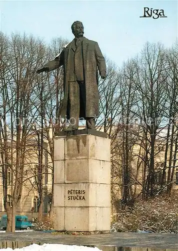 AK / Ansichtskarte Riga Lettland Statue of Peteris Stucka Monument Kat. Riga