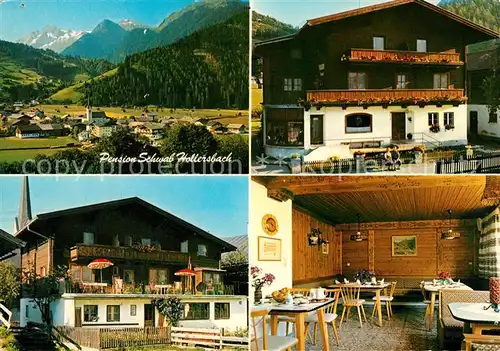 AK / Ansichtskarte Hollersbach Pinzgau Pension Schwab Gastraum Alpenpanorama Kat. Hollersbach im Pinzgau