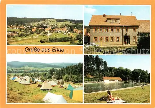 AK / Ansichtskarte Erlau Thueringen uebersicht Konsum Gaststaette Campingplatz Waldbad Freibad Kat. Sankt Kilian