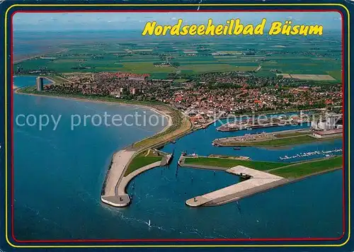 AK / Ansichtskarte Buesum Nordseebad Hafen Fliegeraufnahme Kat. Buesum
