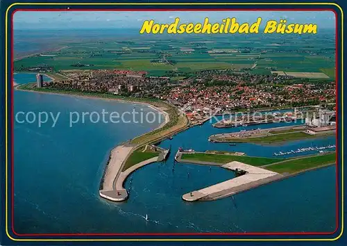 AK / Ansichtskarte Buesum Nordseebad Hafen Fliegeraufnahme Kat. Buesum