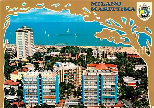 AK / Ansichtskarte Milano Marittima Hotels am Strand Meerblick Fliegeraufnahme Kat. Cervia