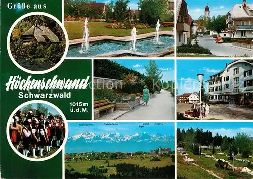 AK / Ansichtskarte Hoechenschwand Teilansichten Promenade Alpenpanorama Minigolf Trachtengruppe Schwarzwaldhaus Kat. Hoechenschwand