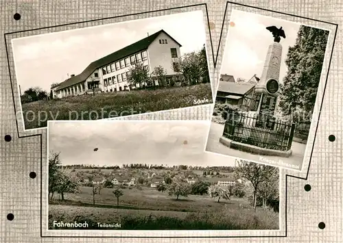 AK / Ansichtskarte Fahrenbach Odenwald Schule Kriegerdenkmal Teilansicht Kat. Fuerth