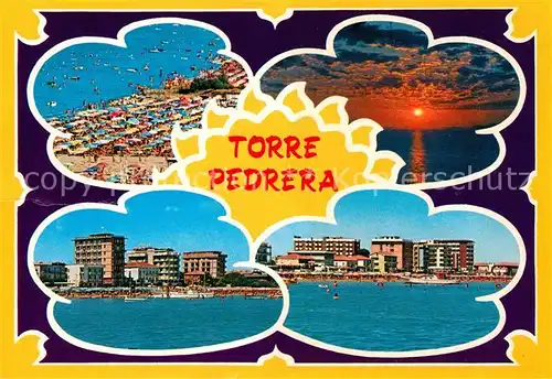 AK / Ansichtskarte Torre Pedrera Strand Hotels Sonnenuntergang am Meer Kat. Rimini