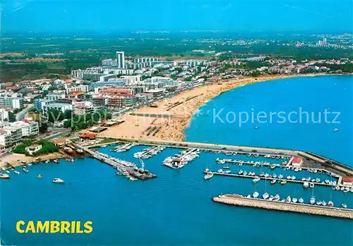 AK / Ansichtskarte Cambrils El Puerto y playa vista aerea Kat. Costa Dorada