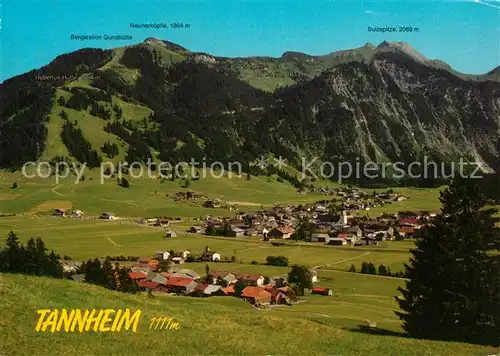 AK / Ansichtskarte Tannheim Tirol Panorama Blick gegen Neunerkoepfle Allgaeuer Alpen Kat. Tannheim