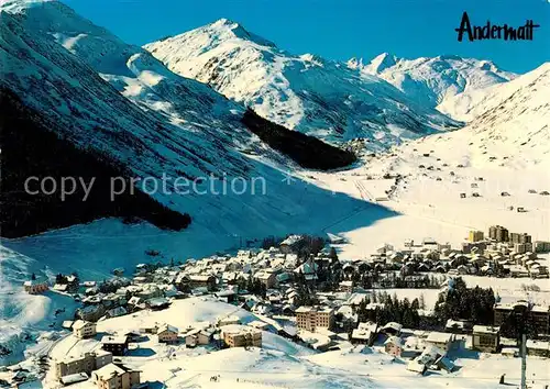 AK / Ansichtskarte Andermatt gegen Hospenthal und Furkapass Winterpanorama Alpen Kat. Andermatt