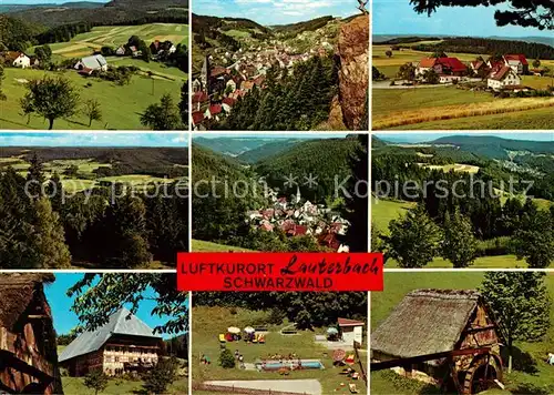 AK / Ansichtskarte Lauterbach Schwarzwald Teilansichten Luftkurort Landschaftspanorama Bauernhof Wasserrad Kat. Lauterbach
