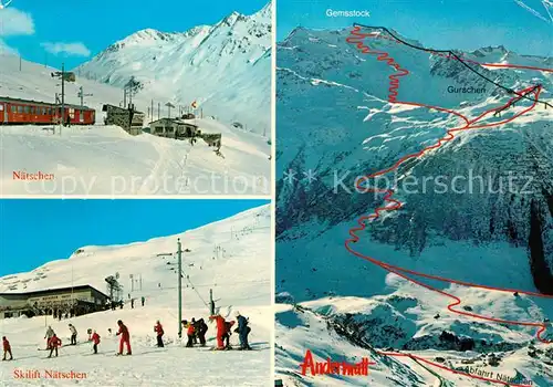 AK / Ansichtskarte Andermatt Skilift Naetschen Wintersportplatz Alpen Skiabfahrt Kat. Andermatt