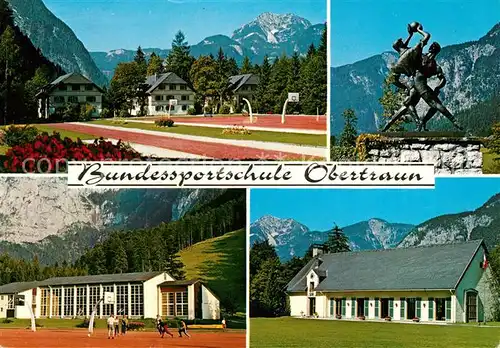 AK / Ansichtskarte Obertraun Bundessportschule Denkmal Statue Alpenblick Kat. Obertraun
