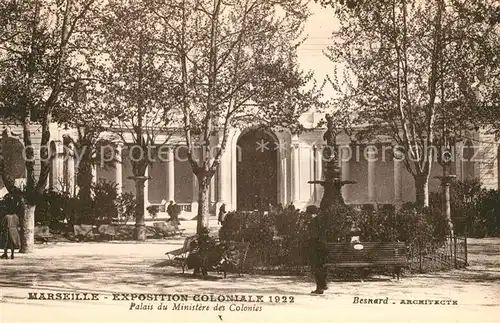 AK / Ansichtskarte Exposition Coloniale Marseille 1922  Palais du Ministere des Colonies  Kat. Marseille
