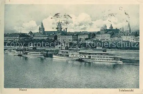 AK / Ansichtskarte Dampfer Seitenrad Mainz Totalansicht  Kat. Schiffe