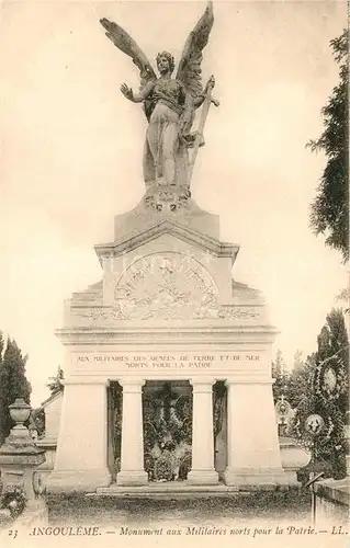 AK / Ansichtskarte Angouleme Monument aux Militaires  morts pour la Patrie Kat. Angouleme