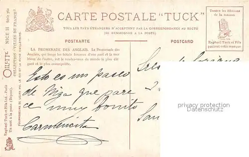 AK / Ansichtskarte Verlag Tucks Oilette Nr. 762 Nice Promenade des Anglais  Kat. Verlage