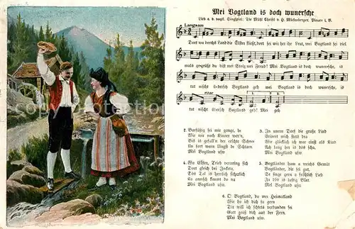 AK / Ansichtskarte Liederkarte Mei Vogtland is doch wunersche  Kat. Musik