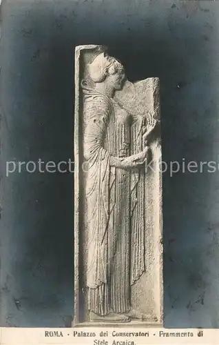 AK / Ansichtskarte Skulpturen Frammento di Stele Arcaica Roma Palazzo dei Conservatori  Kat. Skulpturen