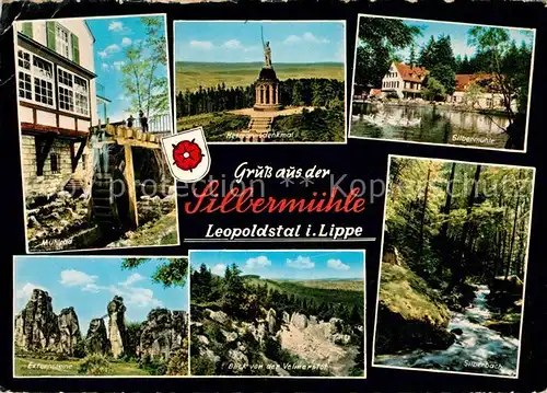 AK / Ansichtskarte Leopoldstal Lippe Waldhotel Silbermuehle Hermannsdenkmal Externsteine Kat. Horn Bad Meinberg