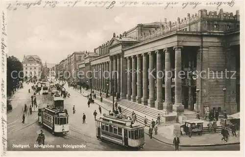 AK / Ansichtskarte Strassenbahn Stuttgart Koenigsbau Koenigstrasse  Kat. Strassenbahn