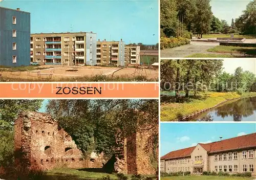 AK / Ansichtskarte Zossen Neubauten Burgruine Stadtpark Nottekanal Berufsschule Kat. Zossen