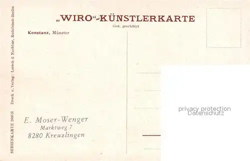 AK / Ansichtskarte Verlag WIRO Wiedemann Nr. 2906 B Konstanz Muenster  Kat. Verlage