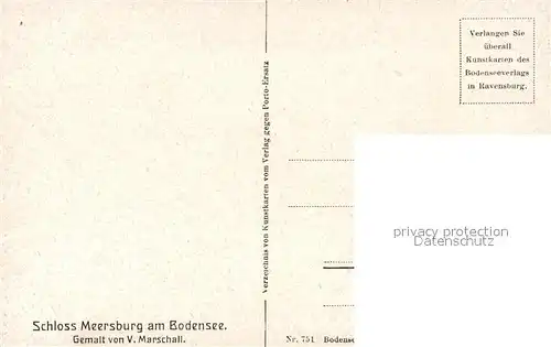 AK / Ansichtskarte Marschall Vinzenz Schloss Meersburg Bodensee  Kat. Kuenstlerkarte