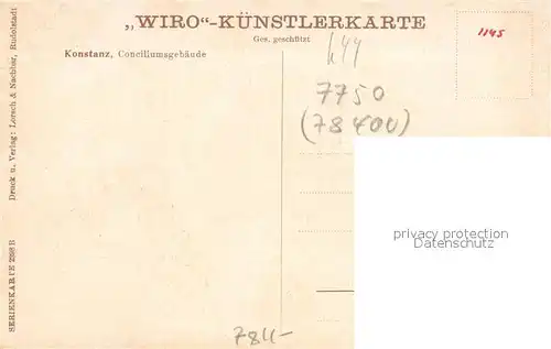 AK / Ansichtskarte Verlag WIRO Wiedemann Nr. 2398 B Konstanz Conciliumgebaeude  Kat. Verlage