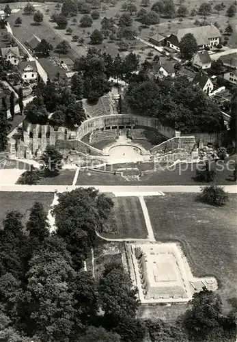 AK / Ansichtskarte Augst Augusta Raurica Roemisches Theater und Tempel auf Schoenbuehl Fliegeraufnahme Kat. Augst