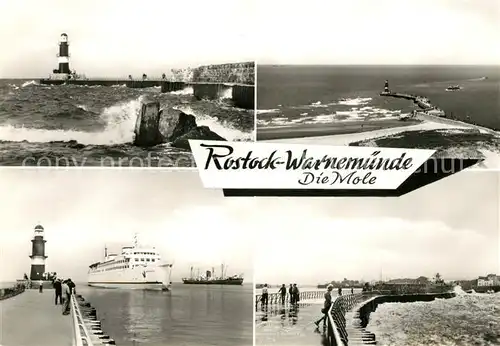 AK / Ansichtskarte Rostock Warnemuende Mole Leuchtturm Panorama Kat. Rostock