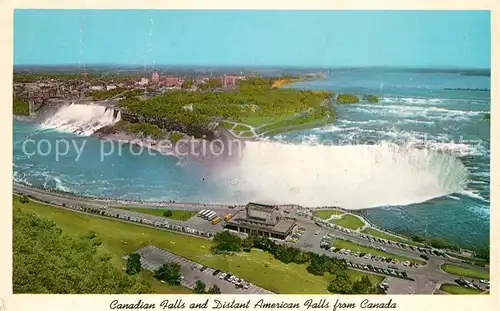 AK / Ansichtskarte Niagara Falls Ontario Canadian Falls and Distant American Falls aerial view Kat. Niagara Falls Canada
