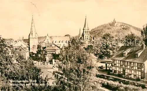 AK / Ansichtskarte Wernigerode Harz Westerntor mit Blick zum Schloss Kat. Wernigerode