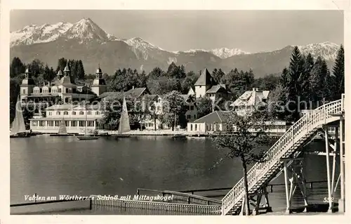 AK / Ansichtskarte Velden Woerther See Schloss mit Mittagskogel Karawanken Kat. Velden am Woerther See