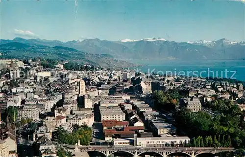 AK / Ansichtskarte Ouchy Vue aerienne Lac Leman Alpes Kat. Lausanne