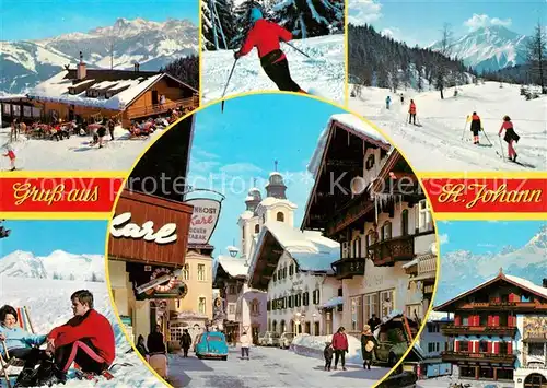 AK / Ansichtskarte St Johann Tirol Ortsmotiv mit Kirche Berghaus Skilanglauf Wintersportplatz Alpen Kat. St. Johann in Tirol