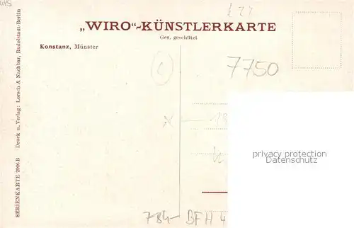 AK / Ansichtskarte Verlag WIRO Wiedemann Nr. 2906 B Konstanz Muenster  Kat. Verlage