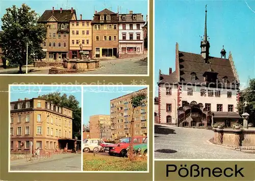 AK / Ansichtskarte Poessneck Markt Hotel Posthirsch Rathaus Kat. Poessneck