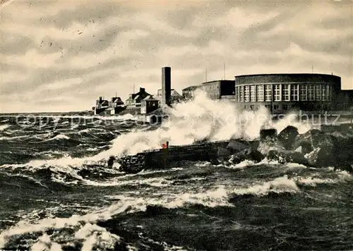 AK / Ansichtskarte Wilhelmshaven Strandhalle bei Sturmflut Nordseebad Kat. Wilhelmshaven