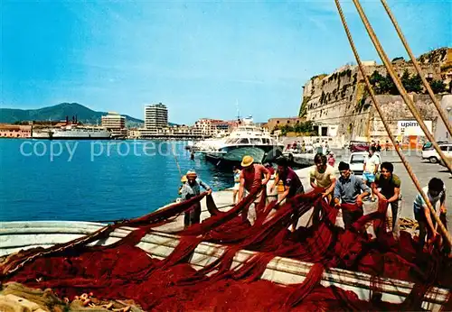 AK / Ansichtskarte Portoferraio Toscana Fischer Fischernetze Festungen Hafen Kat. 