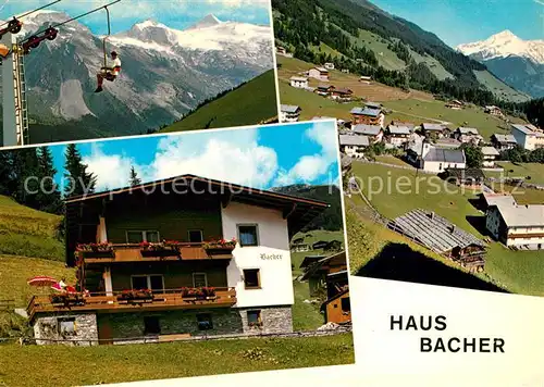 AK / Ansichtskarte Vorderlanersbach Pension Haus Bacher Sessellift Panorama Zillertaler Alpen