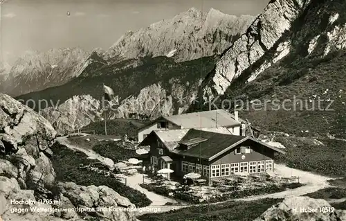 AK / Ansichtskarte Garmisch Partenkirchen Hochalm mit Wettersteinwandspitze und Karwendel Kat. Garmisch Partenkirchen