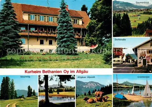 AK / Ansichtskarte Oy Kurheim Bethanien Daumenblick Dorfstrasse Moorweg Schwarzenberger Weiher Allgaeuer Alpvieh Gruentensee Kat. Oy Mittelberg