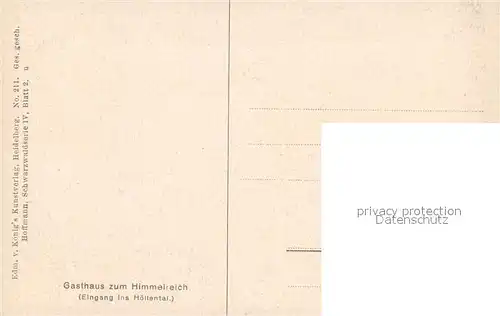 AK / Ansichtskarte Hoffmann Heinrich Gasthaus zum Himmelreich Hoellental Kat. Kuenstlerkarte