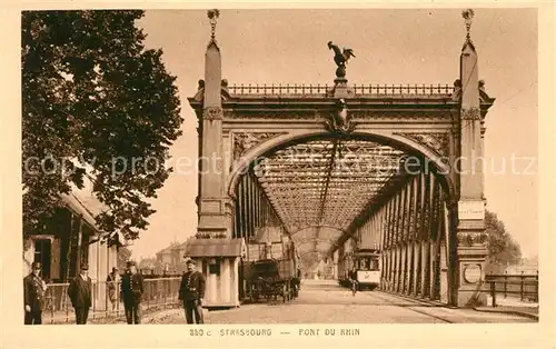 AK / Ansichtskarte Strassenbahn Strasbourg Pont du Rhin Kat. Strassenbahn